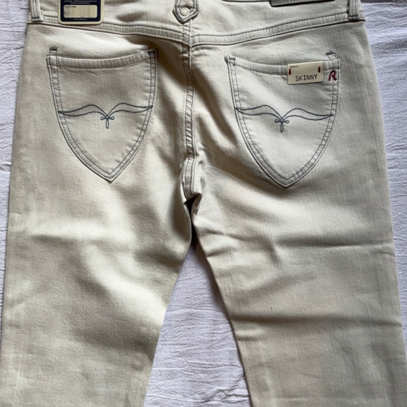 Original Replay Benoules Skinny colour is cream white pants sz 28/34 - Picture 8 of 8